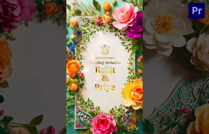 Luxurious 3D Floral Hindu Wedding Invitation Insta Story